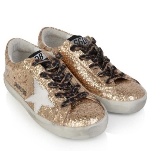 Golden Goose Shoes - Golden Goose Gold Glitter Sneakers
